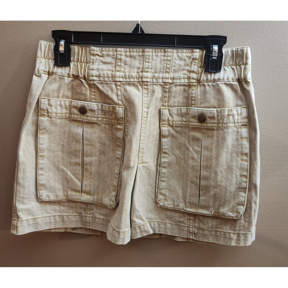 Free People Mini Skirt Gold Dust Denim Boho Pockets Pull On Size 2